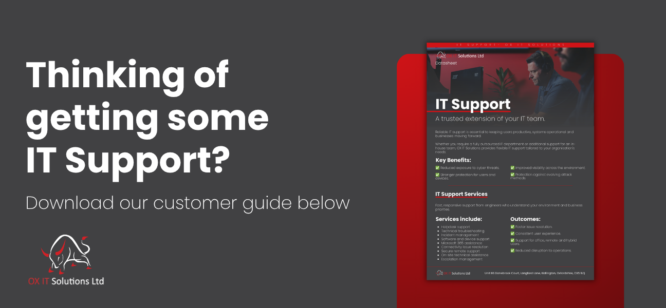 OX IT - Datasheet Landing Page - IT Support